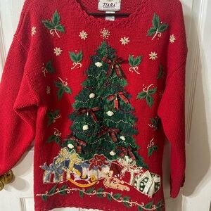 Vintage 1995 Tiara International Christmas Sweater Size Medium! Christmas Tree